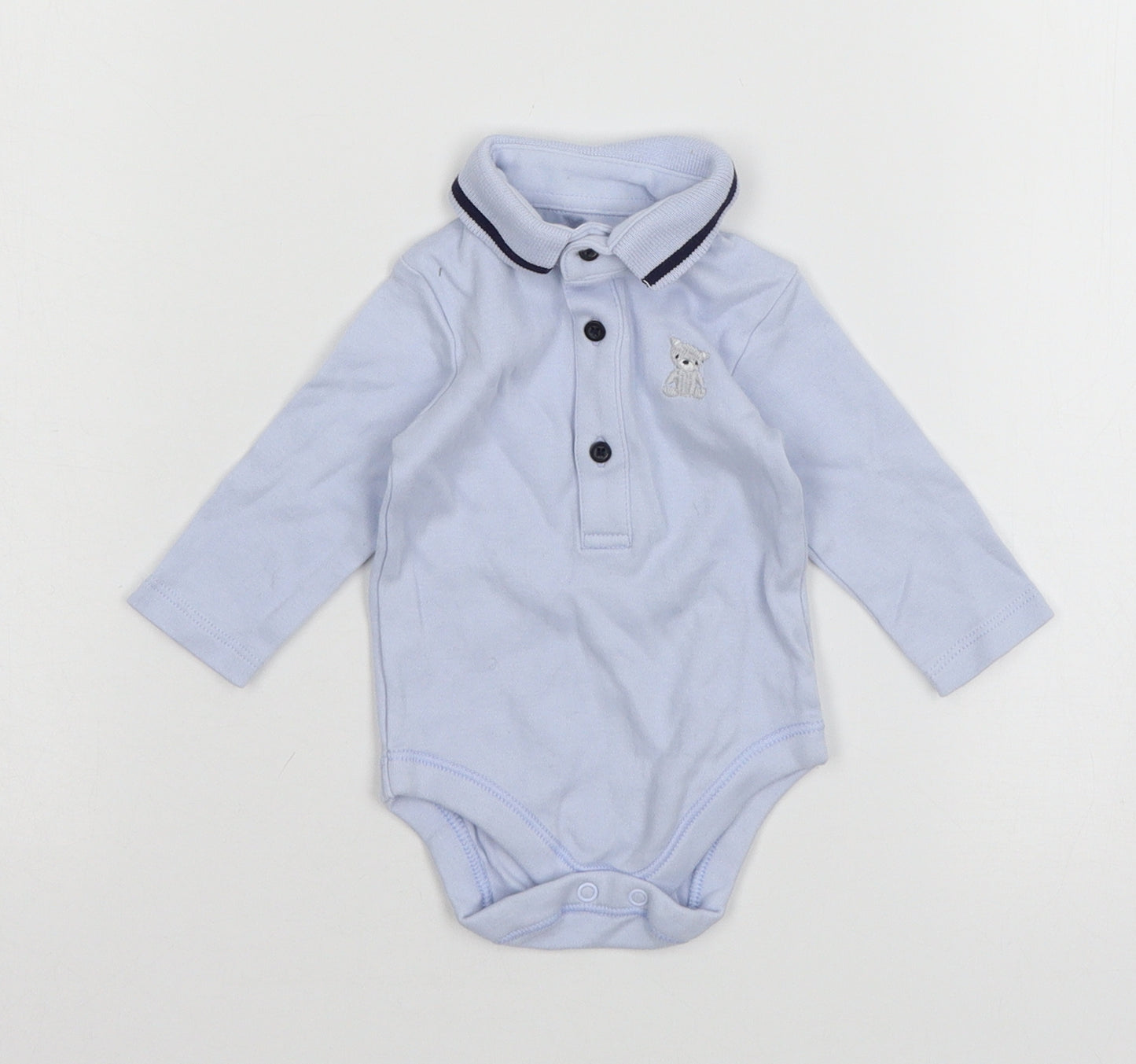 Nutmeg Boys Blue Colourblock Jersey Babygrow One-Piece Size Newborn