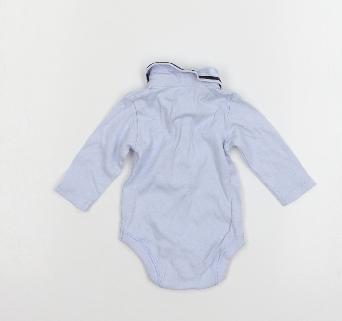 Nutmeg Boys Blue Colourblock Jersey Babygrow One-Piece Size Newborn