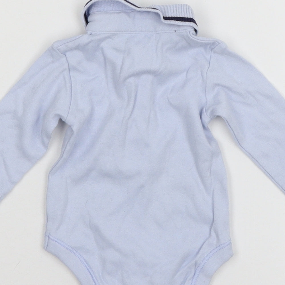 Nutmeg Boys Blue Colourblock Jersey Babygrow One-Piece Size Newborn