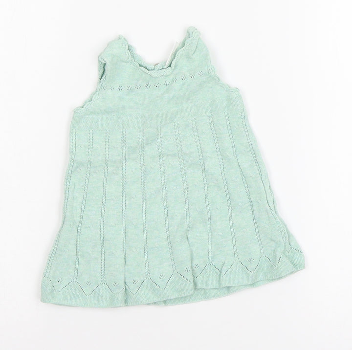 NEXT Girls Green  Jersey Jumper Dress  Size 3-6 Months