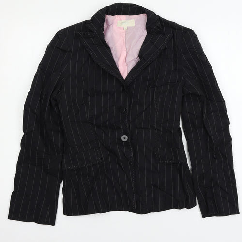 Marks and Spencer Womens Black Striped  Jacket Suit Jacket Size 10