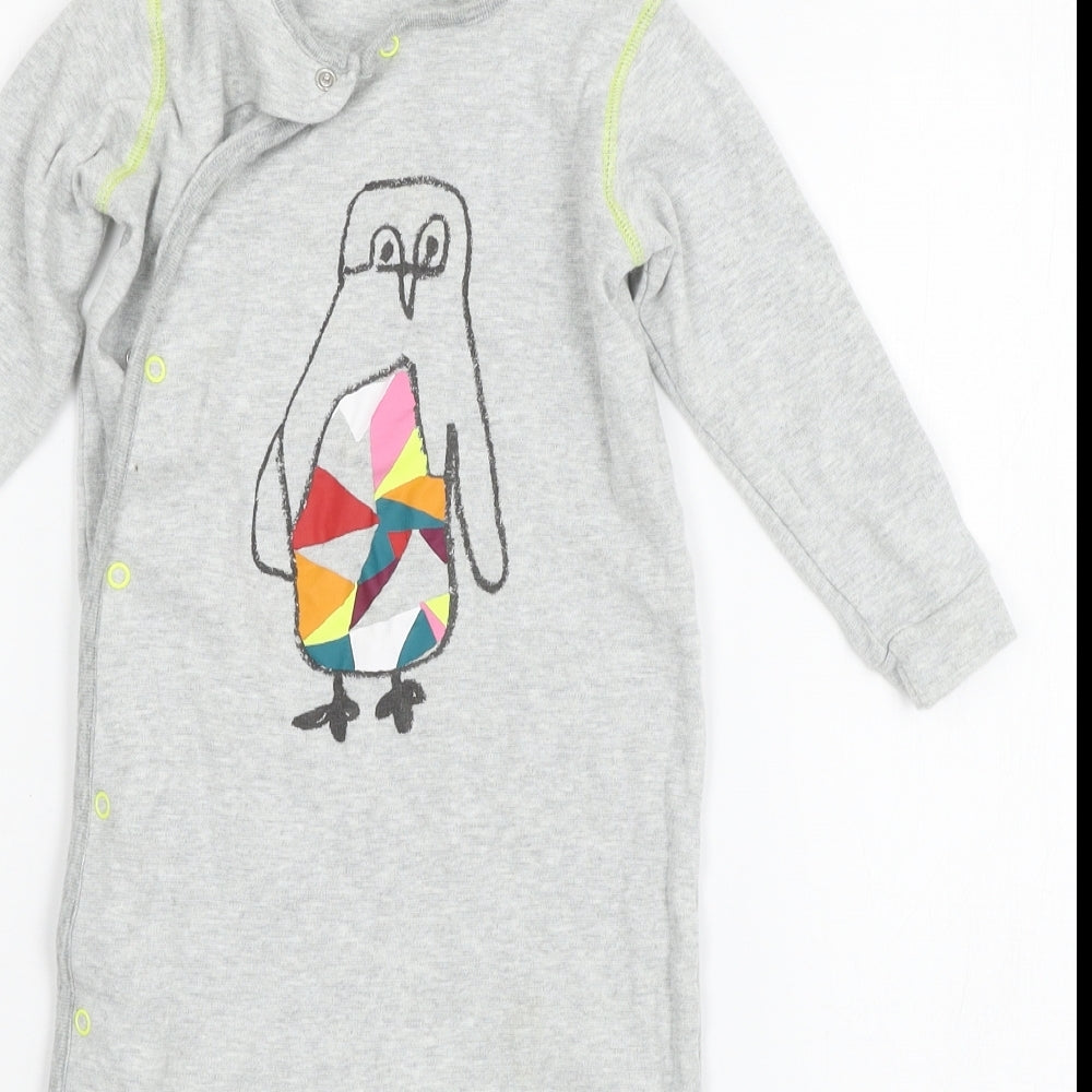 NEXT Baby Grey  Jersey Babygrow One-Piece Size 18-24 Months  - Penguin