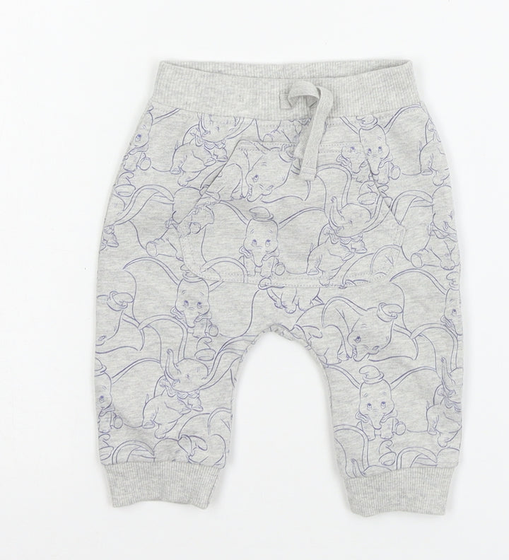 George Boys Grey Geometric Jersey Jogger Trousers Size 0-3 Months  - Dumbo