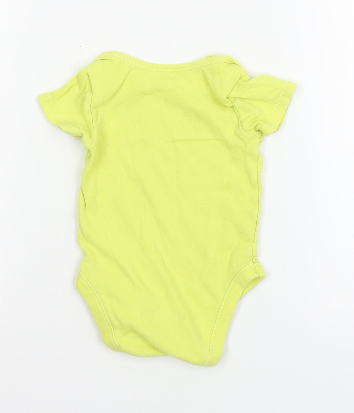 George Girls Yellow Geometric Jersey Babygrow One-Piece Size 9-12 Months  - Tiger
