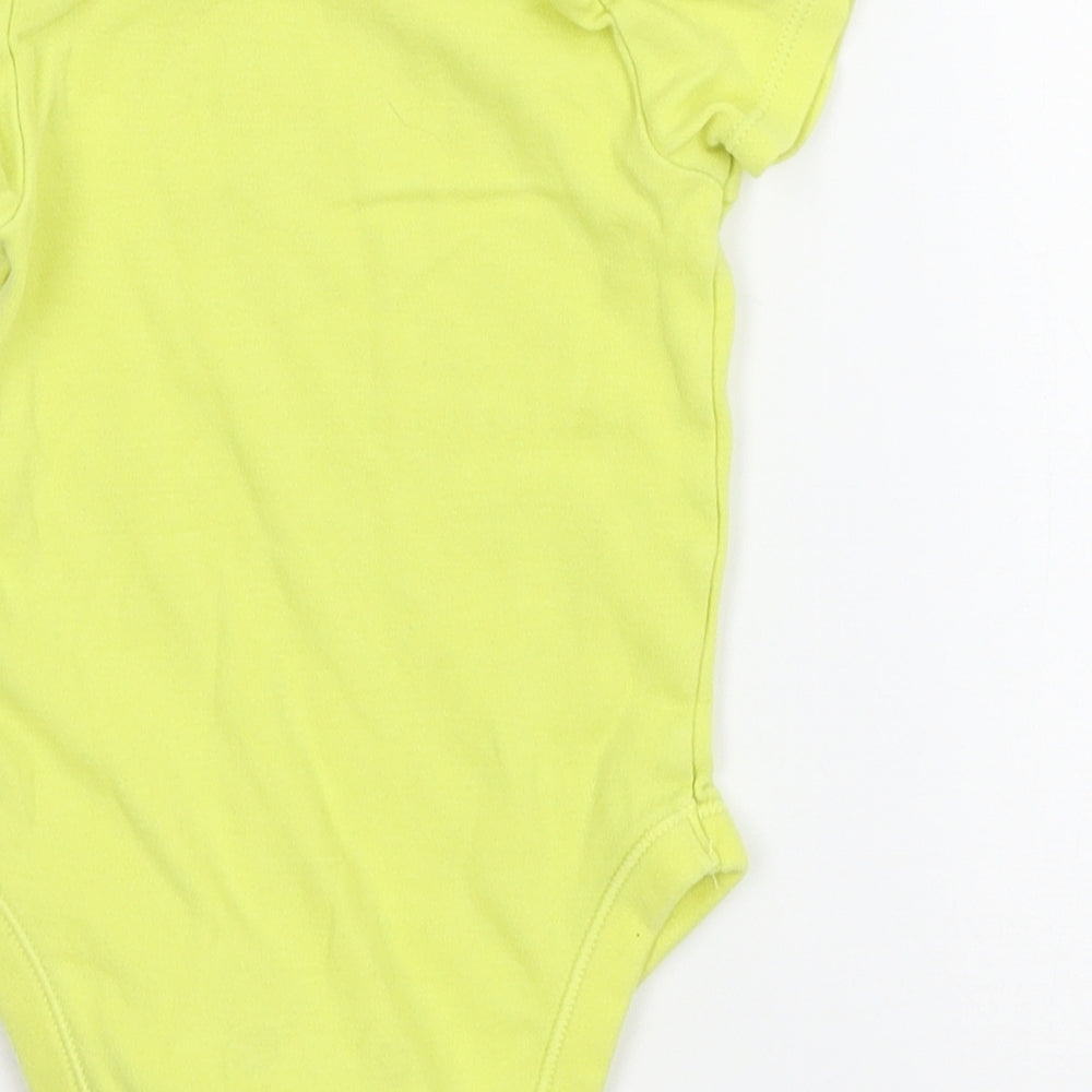 George Girls Yellow Geometric Jersey Babygrow One-Piece Size 9-12 Months  - Tiger