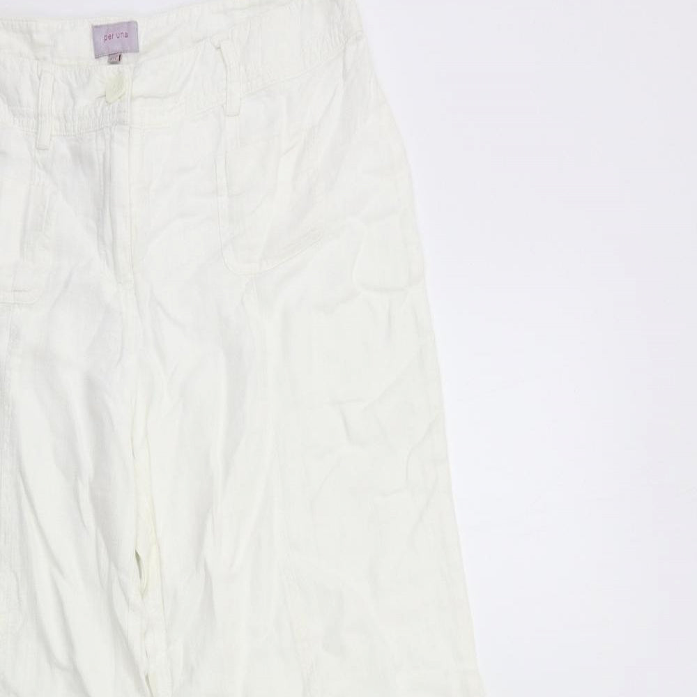 Per Una Womens White   Trousers  Size 12 L29 in