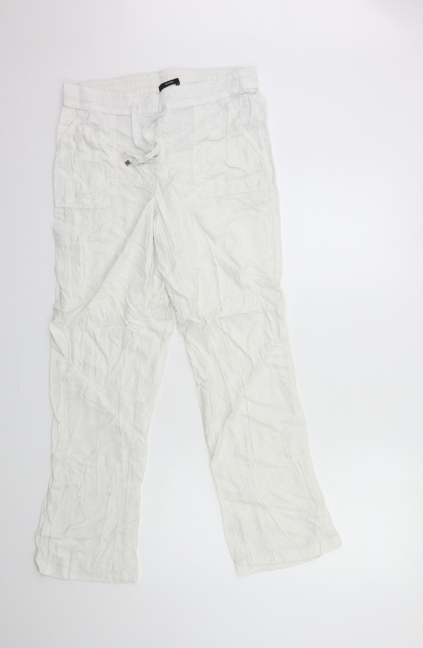 George Womens White   Trousers  Size 12 L30 in