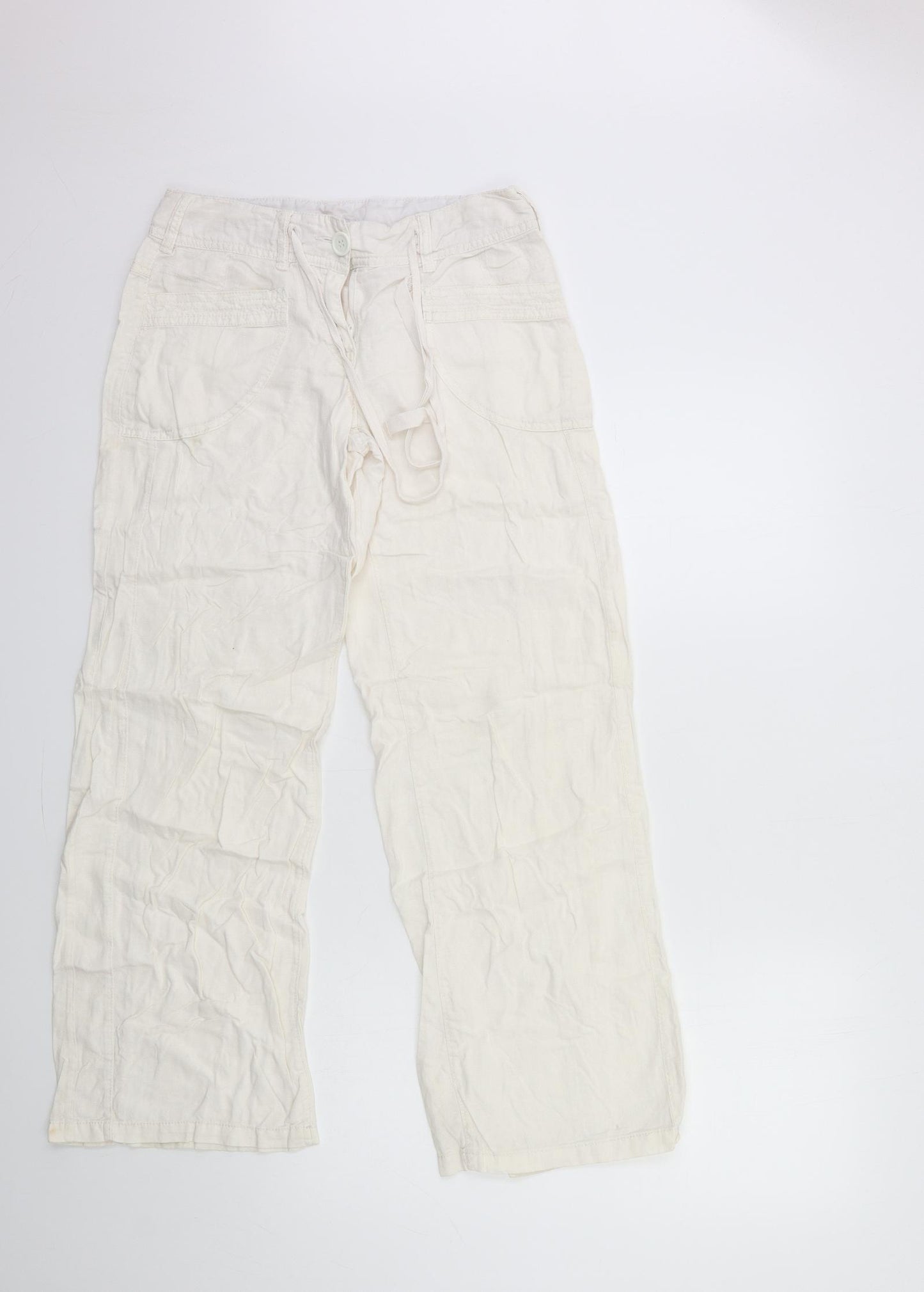NEXT Womens White   Trousers  Size 8 L29 in