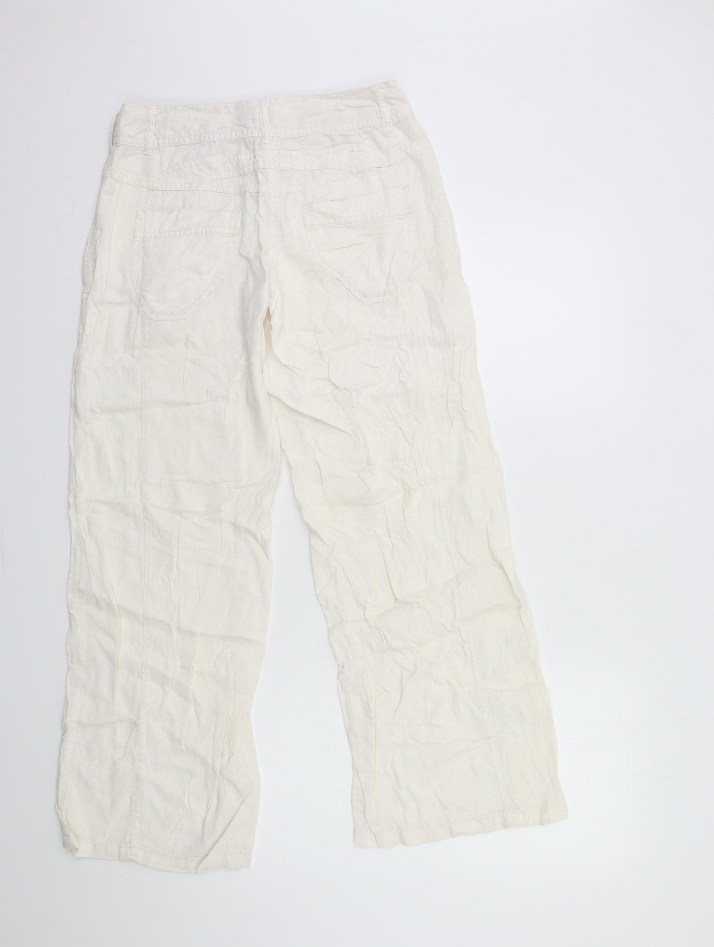 NEXT Womens White   Trousers  Size 8 L29 in