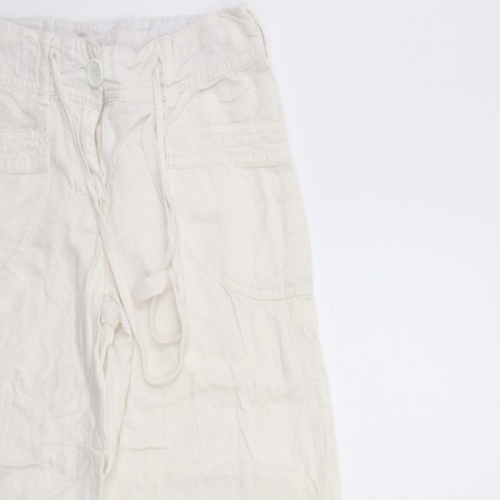 NEXT Womens White   Trousers  Size 8 L29 in