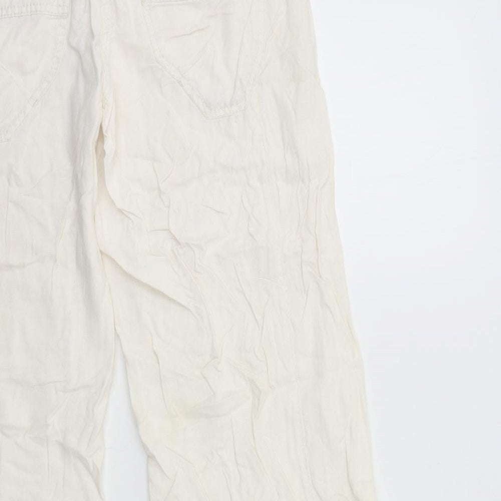 NEXT Womens White   Trousers  Size 8 L29 in