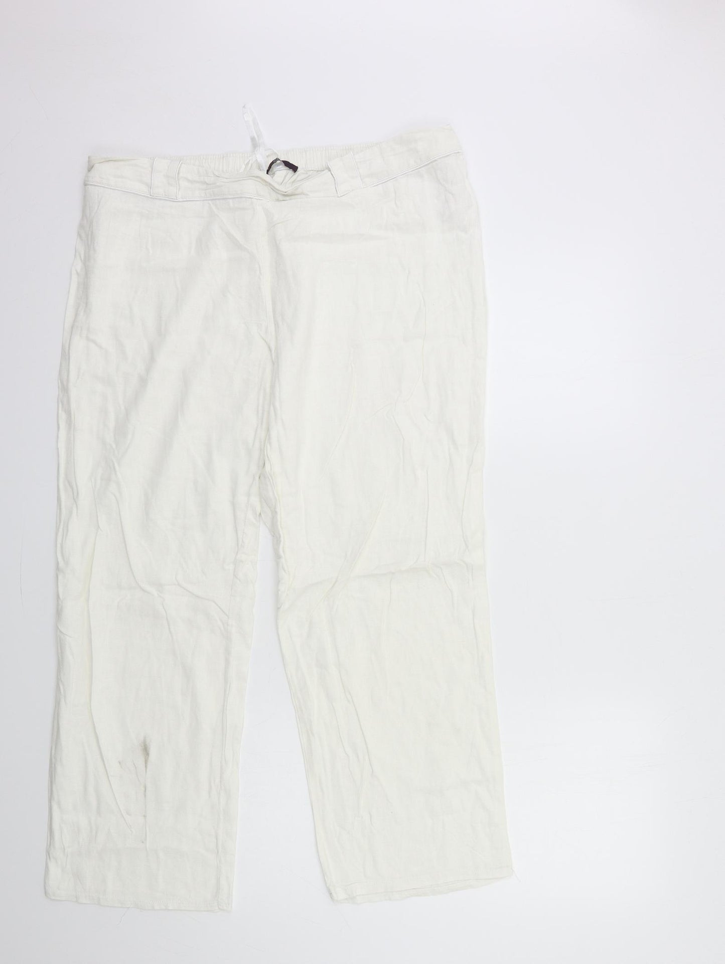 Evans Womens White   Trousers  Size 22 L28 in