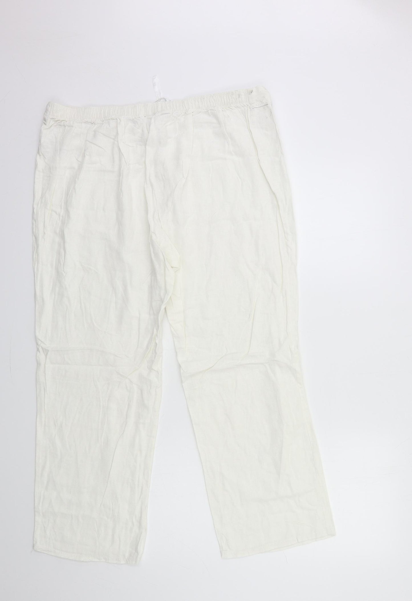 Evans Womens White   Trousers  Size 22 L28 in