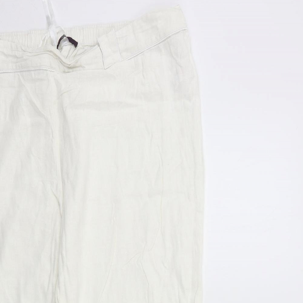 Evans Womens White   Trousers  Size 22 L28 in