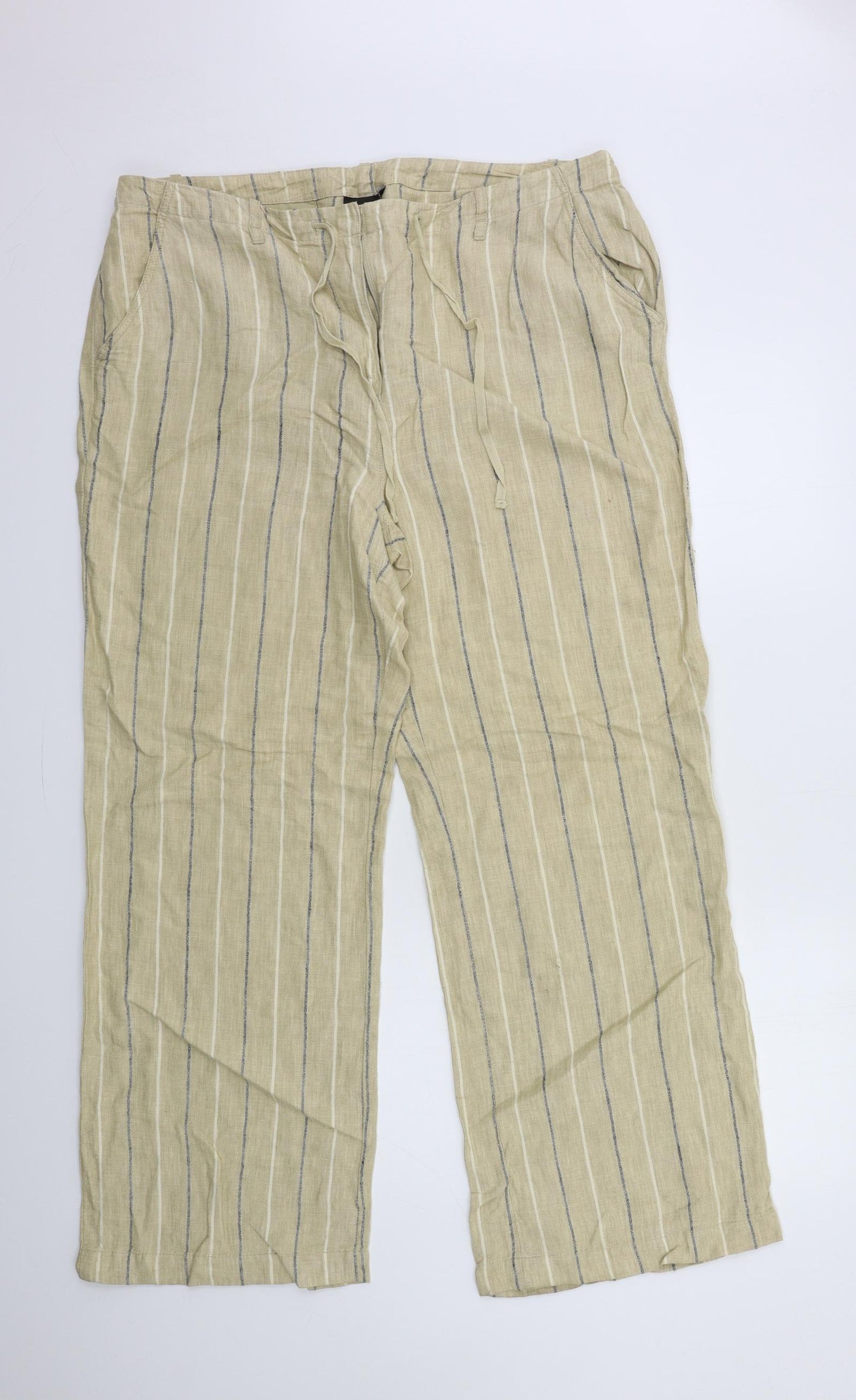 Principles Womens Beige Striped  Trousers  Size 18 L30 in