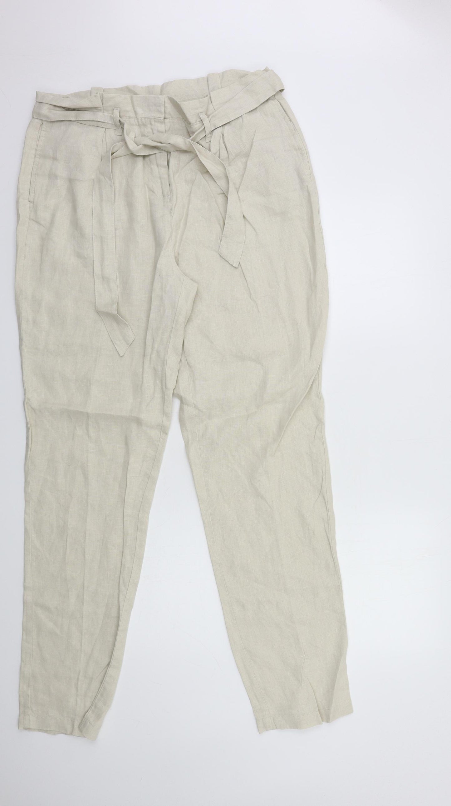 Long Tall Sally Womens Beige   Trousers  Size 16 L34 in