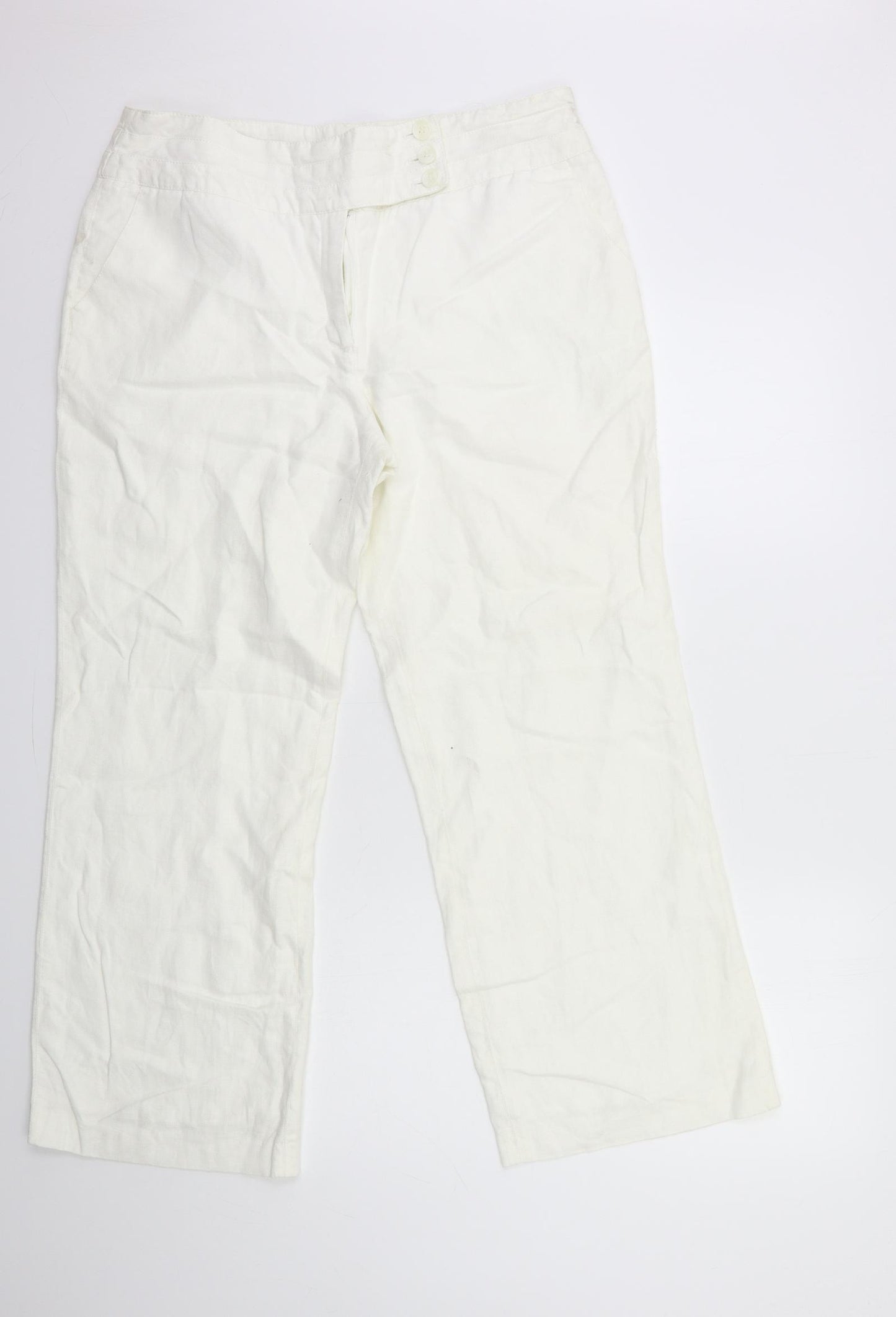 NEXT Womens White   Trousers  Size 16 L28 in