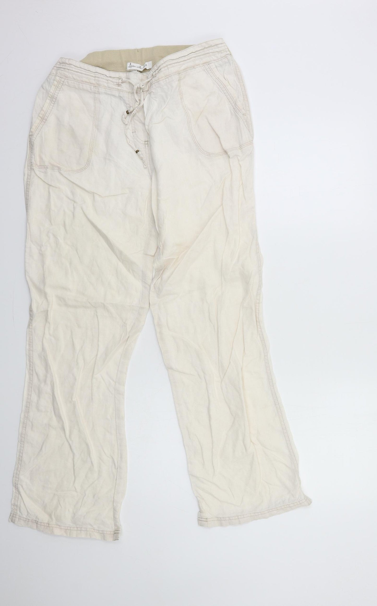 Marks and Spencer Womens Beige   Trousers  Size 14 L30 in
