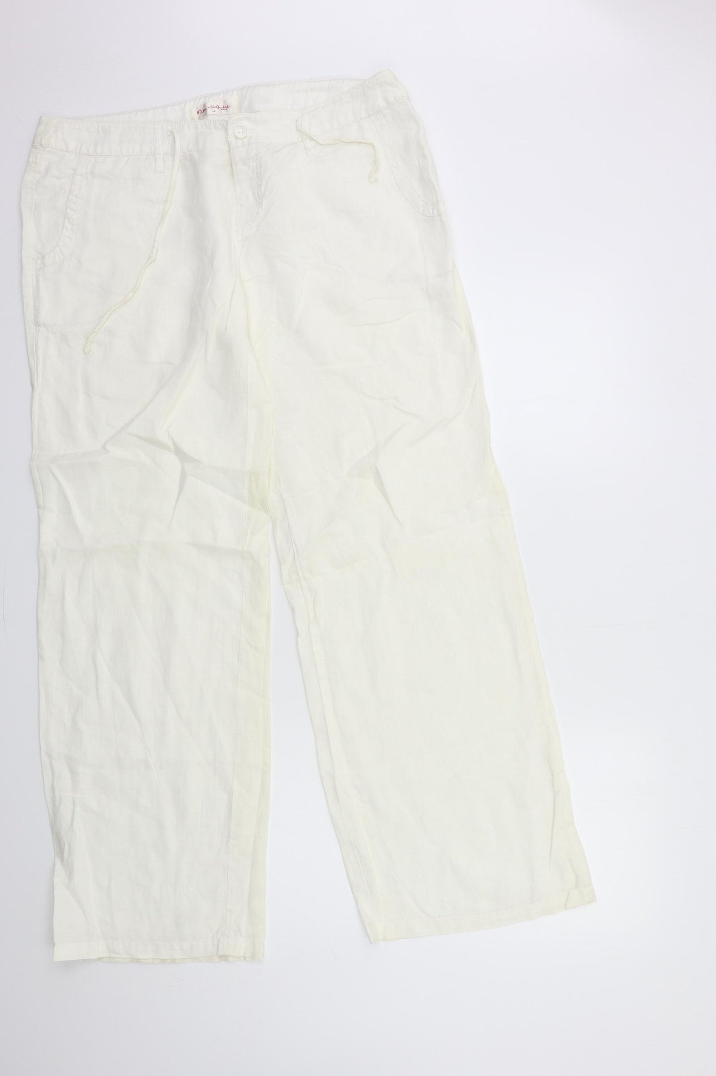 Miss Selfridge Womens White   Trousers  Size 14 L32 in