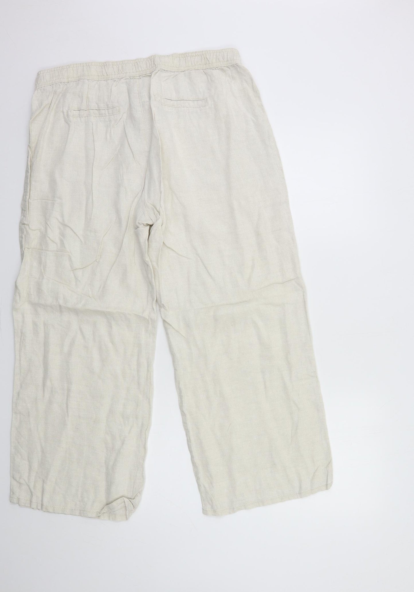Marks and Spencer Womens Beige   Cropped Trousers Size 16 L26 in