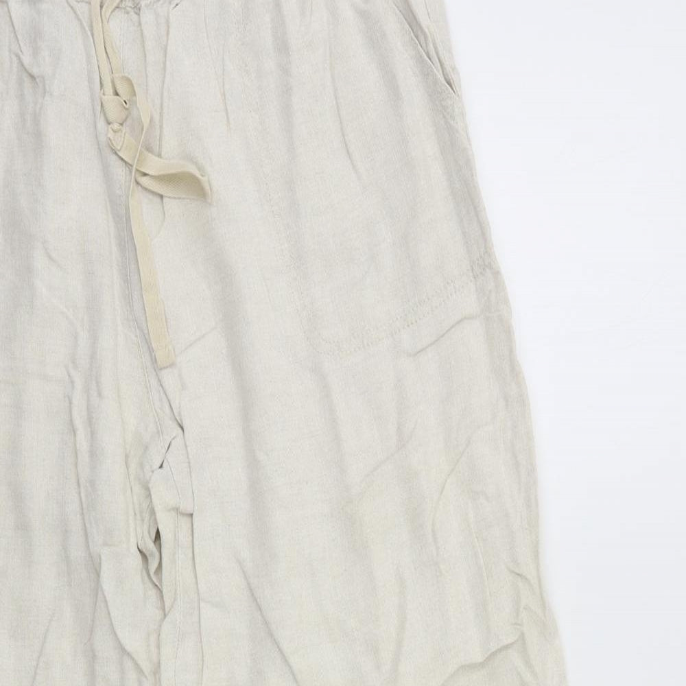 Marks and Spencer Womens Beige   Cropped Trousers Size 16 L26 in