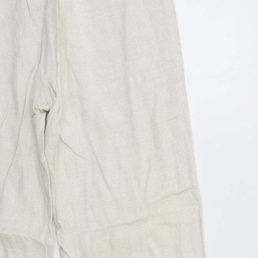 Marks and Spencer Womens Beige   Cropped Trousers Size 16 L26 in