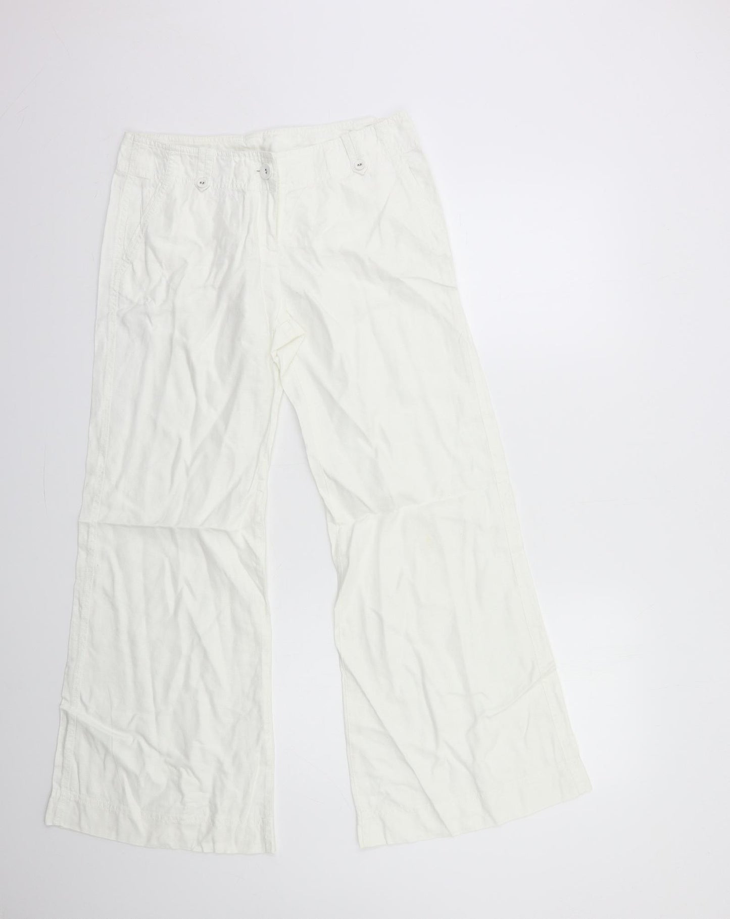 Monsoon Womens White   Trousers  Size 10 L29 in