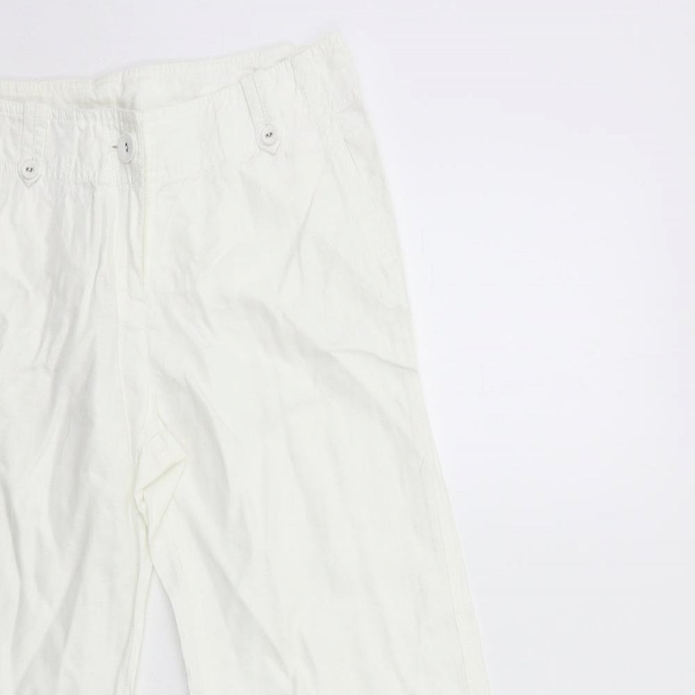 Monsoon Womens White   Trousers  Size 10 L29 in