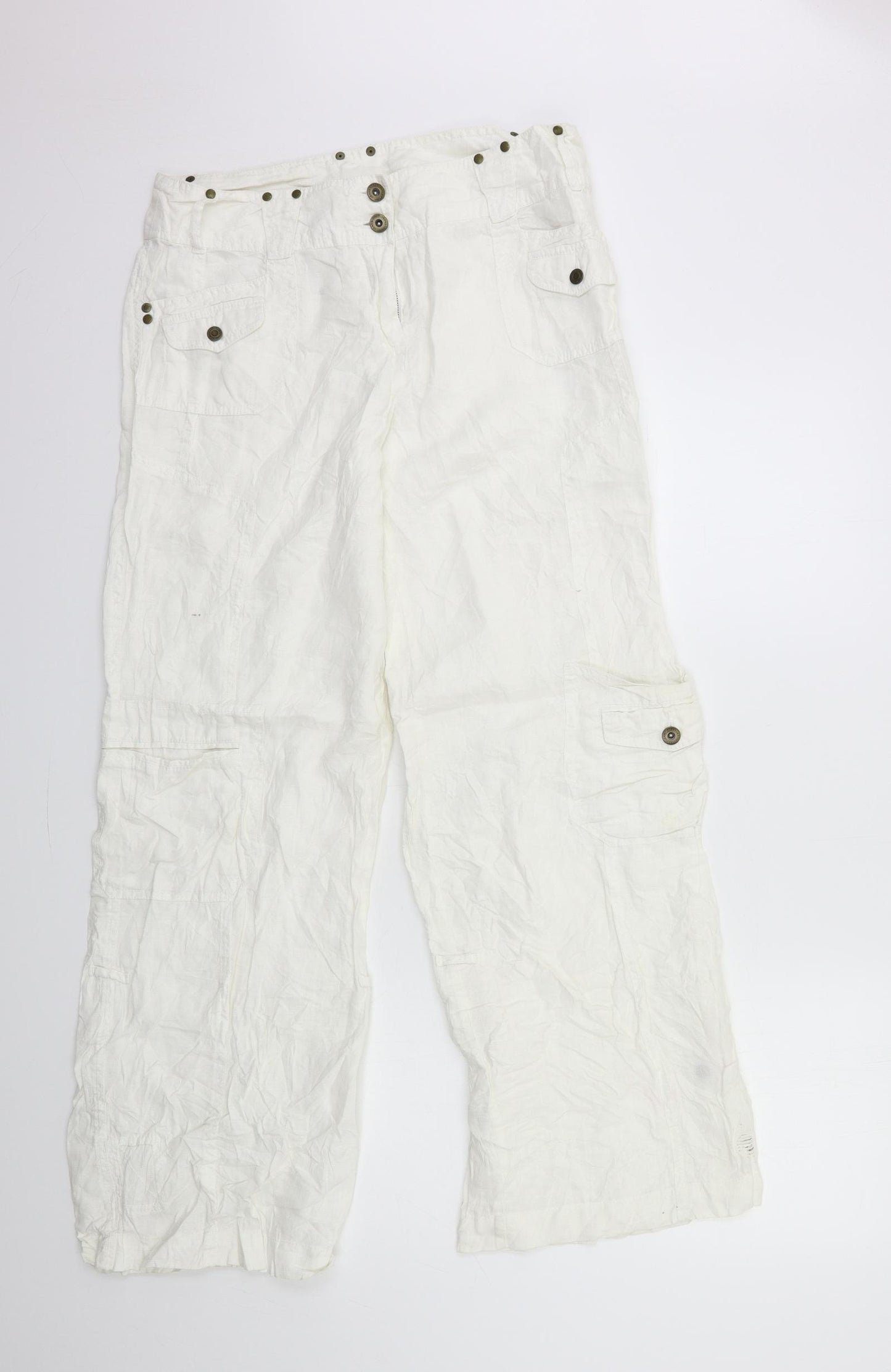 NEXT Womens White   Trousers  Size 14 L30 in