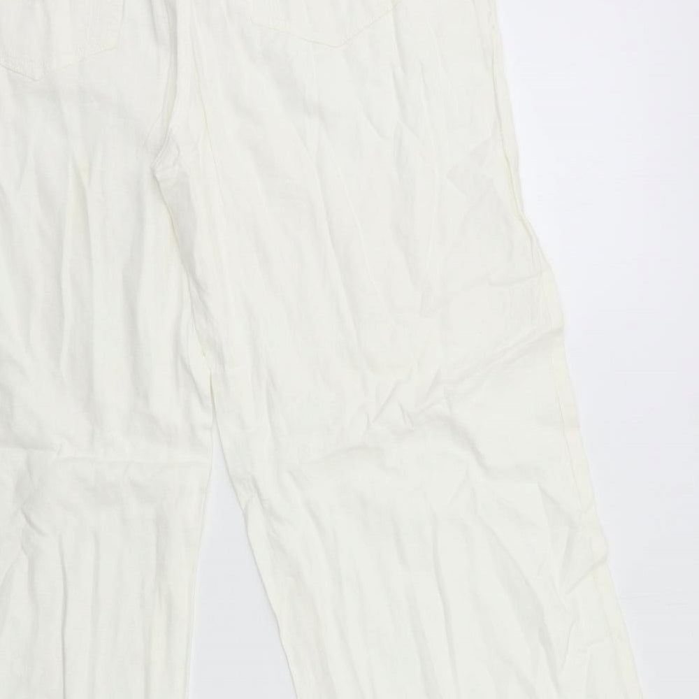 NEXT Womens White   Trousers  Size 14 L30 in