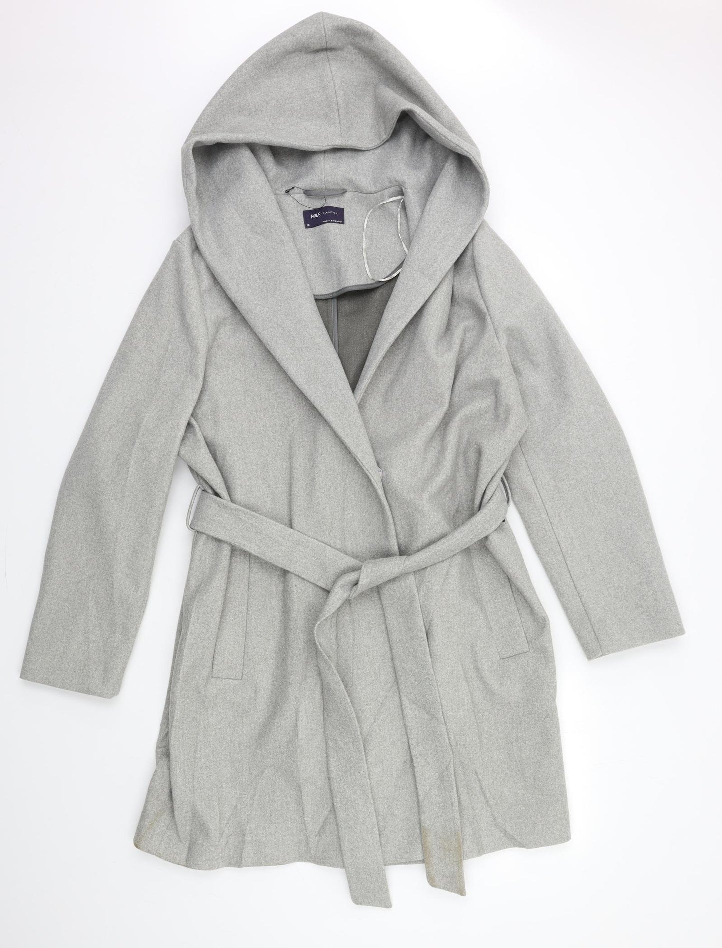 Marks and Spencer Womens Grey   Overcoat Coat Size 18