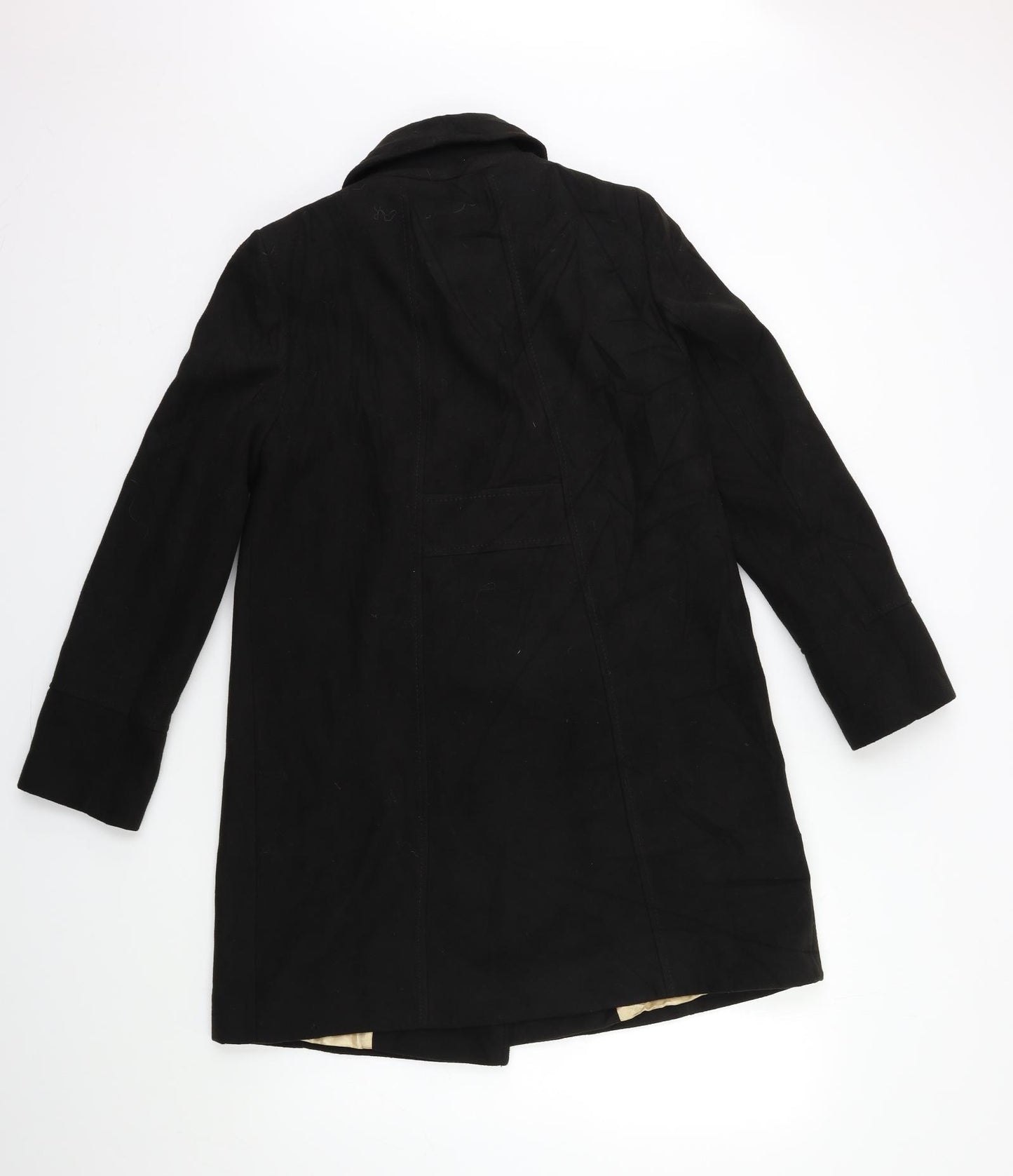 Debenhams Womens Black  Rayon Overcoat Coat Size 10