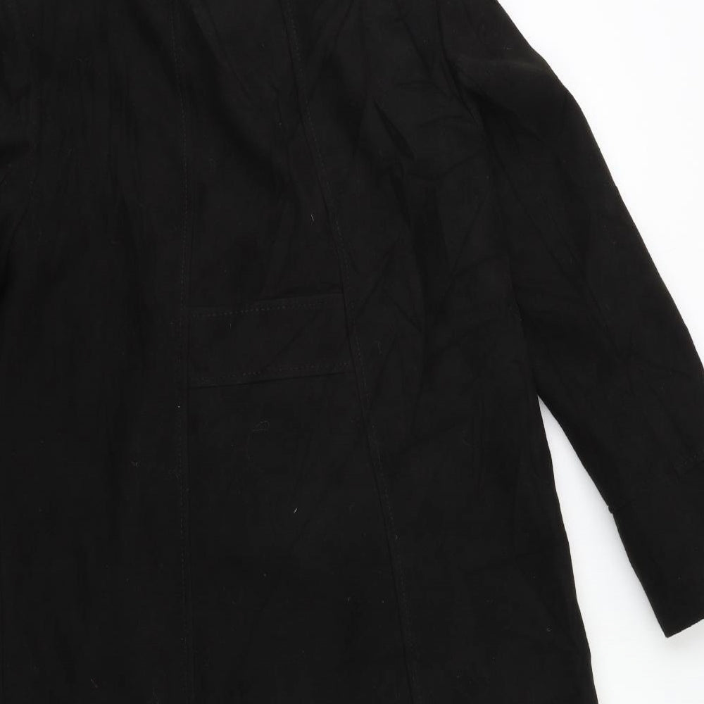 Debenhams Womens Black  Rayon Overcoat Coat Size 10