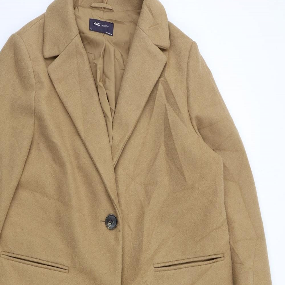 Marks and Spencer Womens Brown   Overcoat Coat Size 16