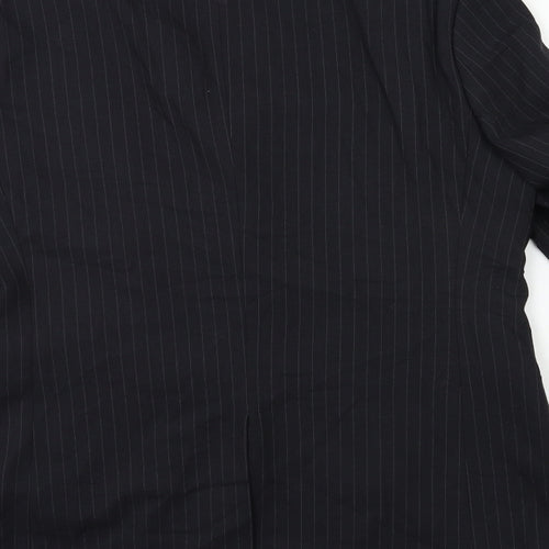 City Survival Mens Black Striped  Jacket Suit Jacket Size 40