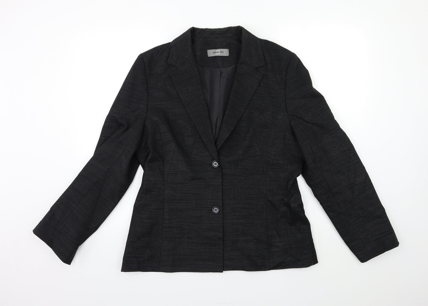 AMARANTO Womens Black   Jacket Blazer Size 14