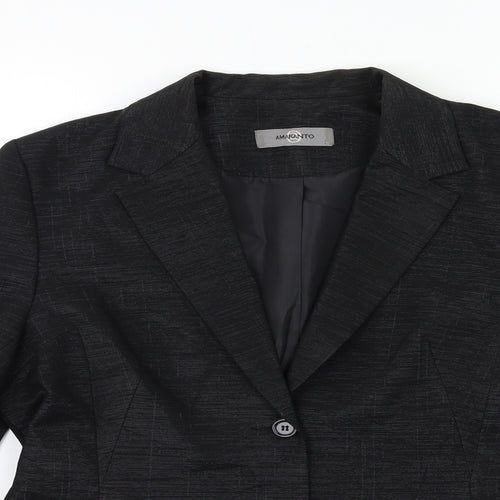 AMARANTO Womens Black   Jacket Blazer Size 14