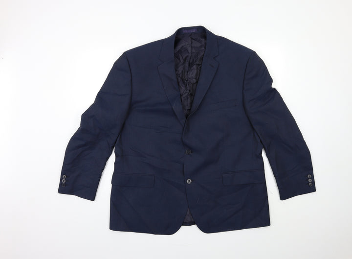 Preworn Mens Blue   Jacket Suit Jacket Size 46