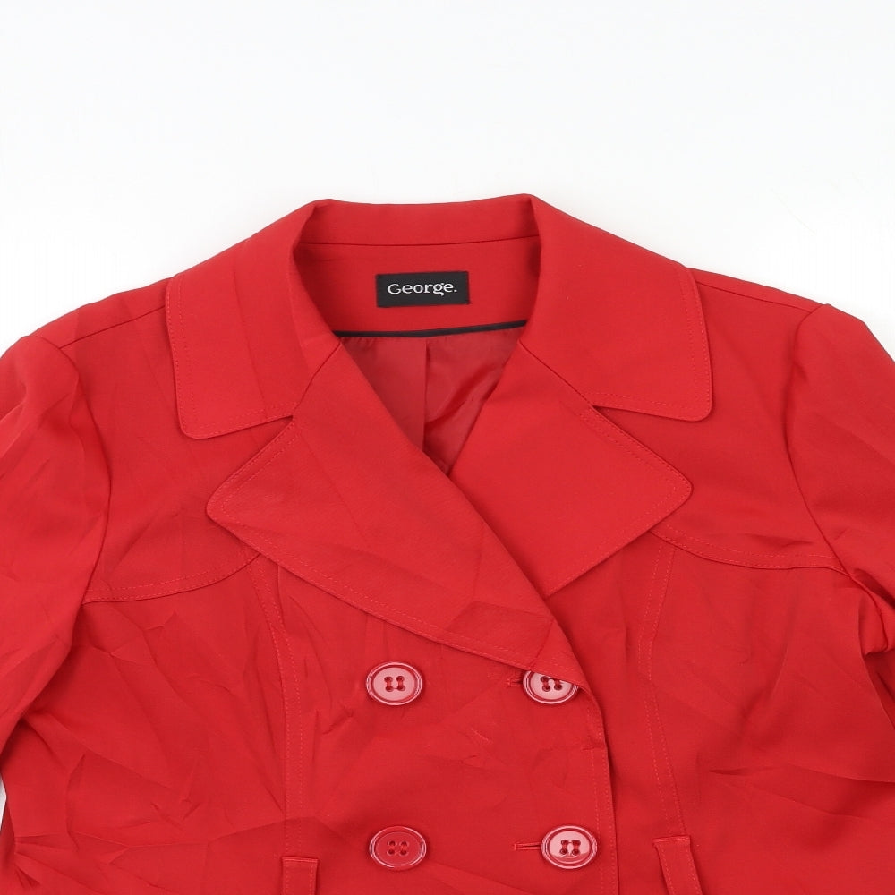 George Womens Red   Overcoat Coat Size 16