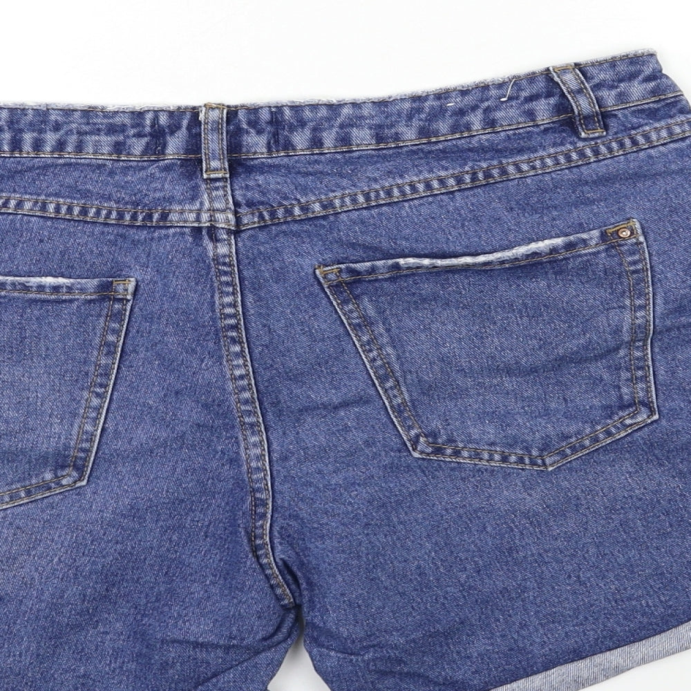 New Look Womens Blue  Denim Cut-Off Shorts Size 14