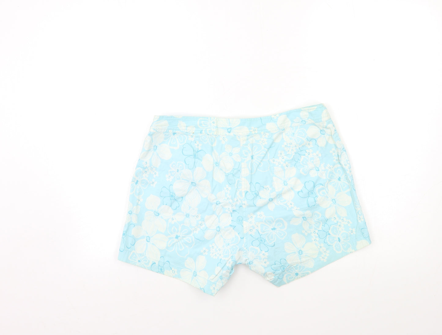 Preworn Womens Blue Floral  Cargo Shorts Size 32 in