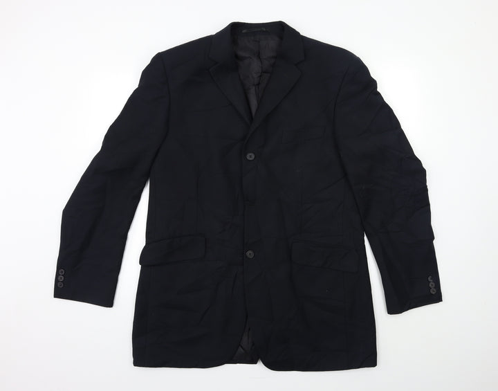 Burton Mens Blue  Rayon Jacket Suit Jacket Size 42