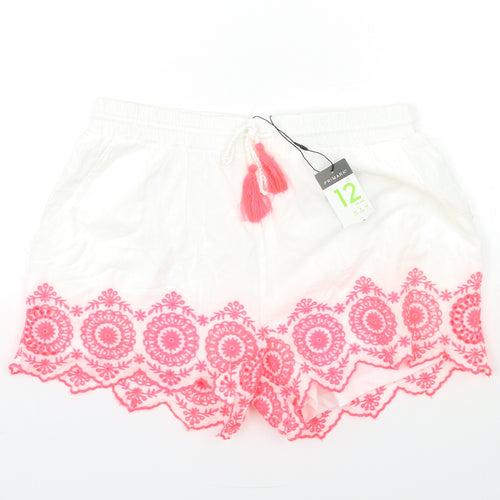 Primark Womens White   Bermuda Shorts Size 12