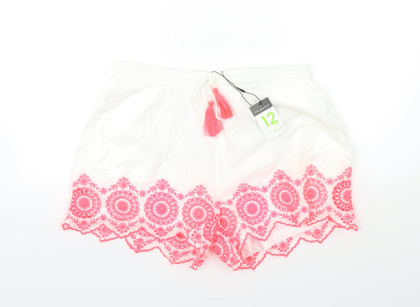 Primark Womens White   Bermuda Shorts Size 12