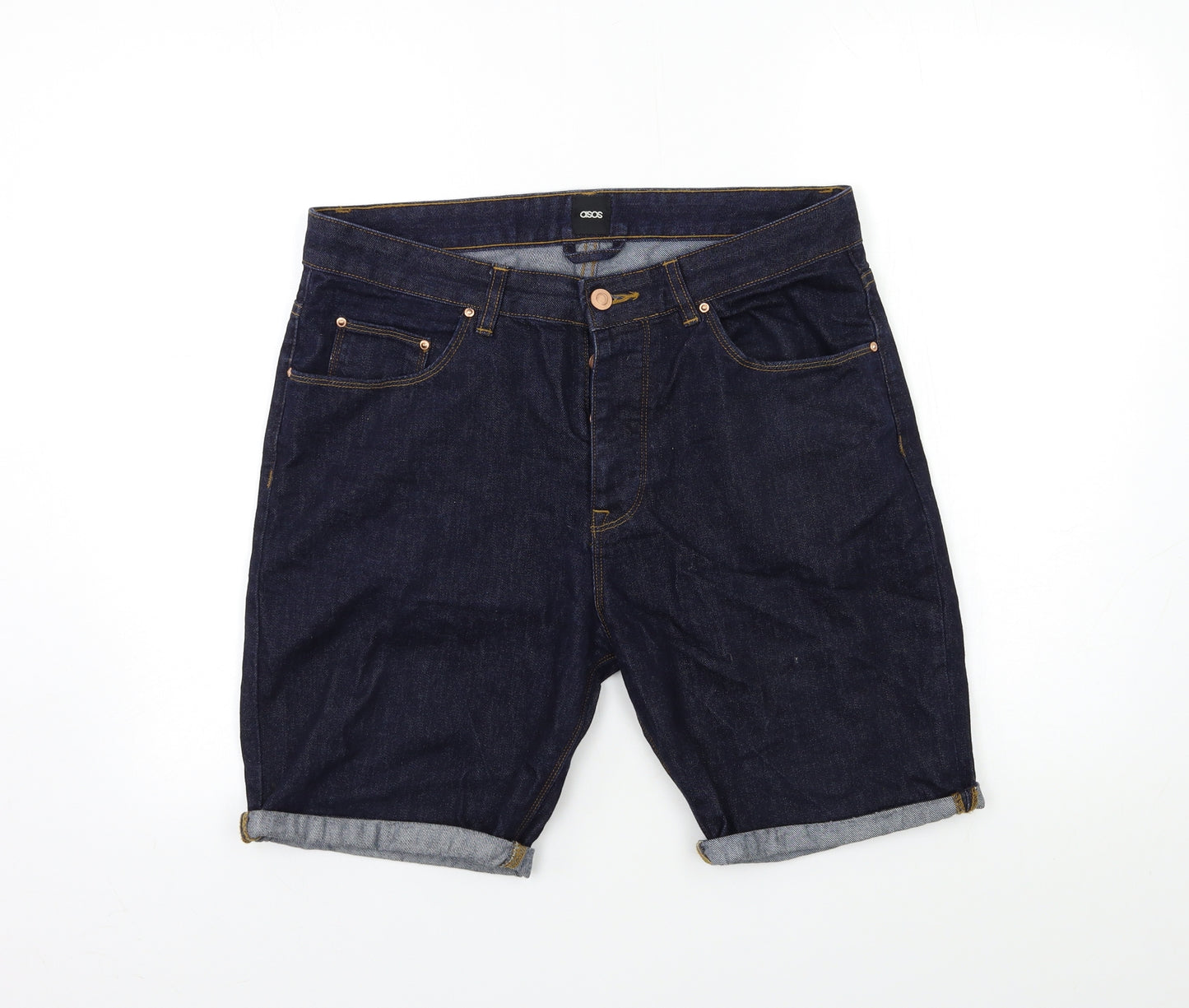 ASOS Mens Blue  Denim Cargo Shorts Size 32 in
