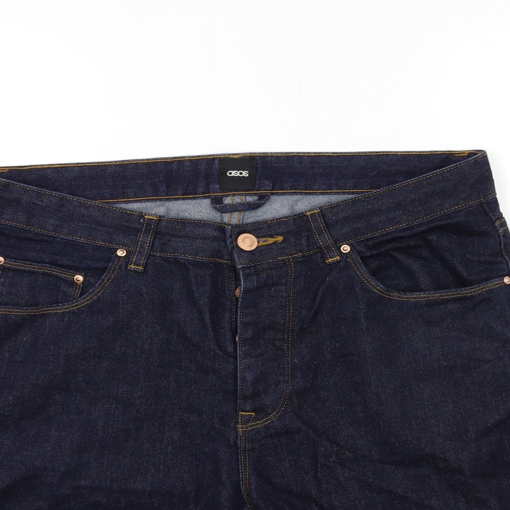 ASOS Mens Blue  Denim Cargo Shorts Size 32 in