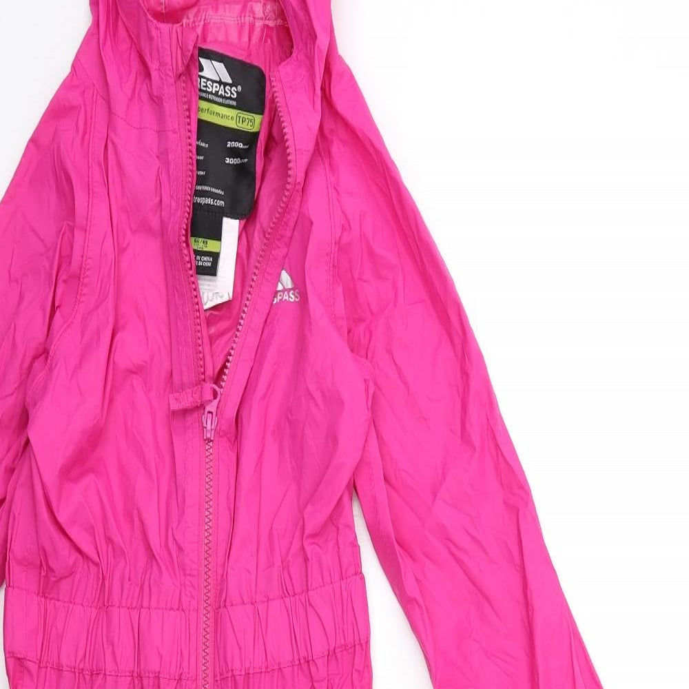 Trespass Girls Pink   Rain Coat Snowsuit Size 6 Years