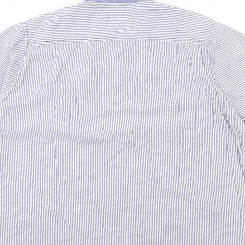 F&F Mens Blue Striped   Button-Up Size 3XL