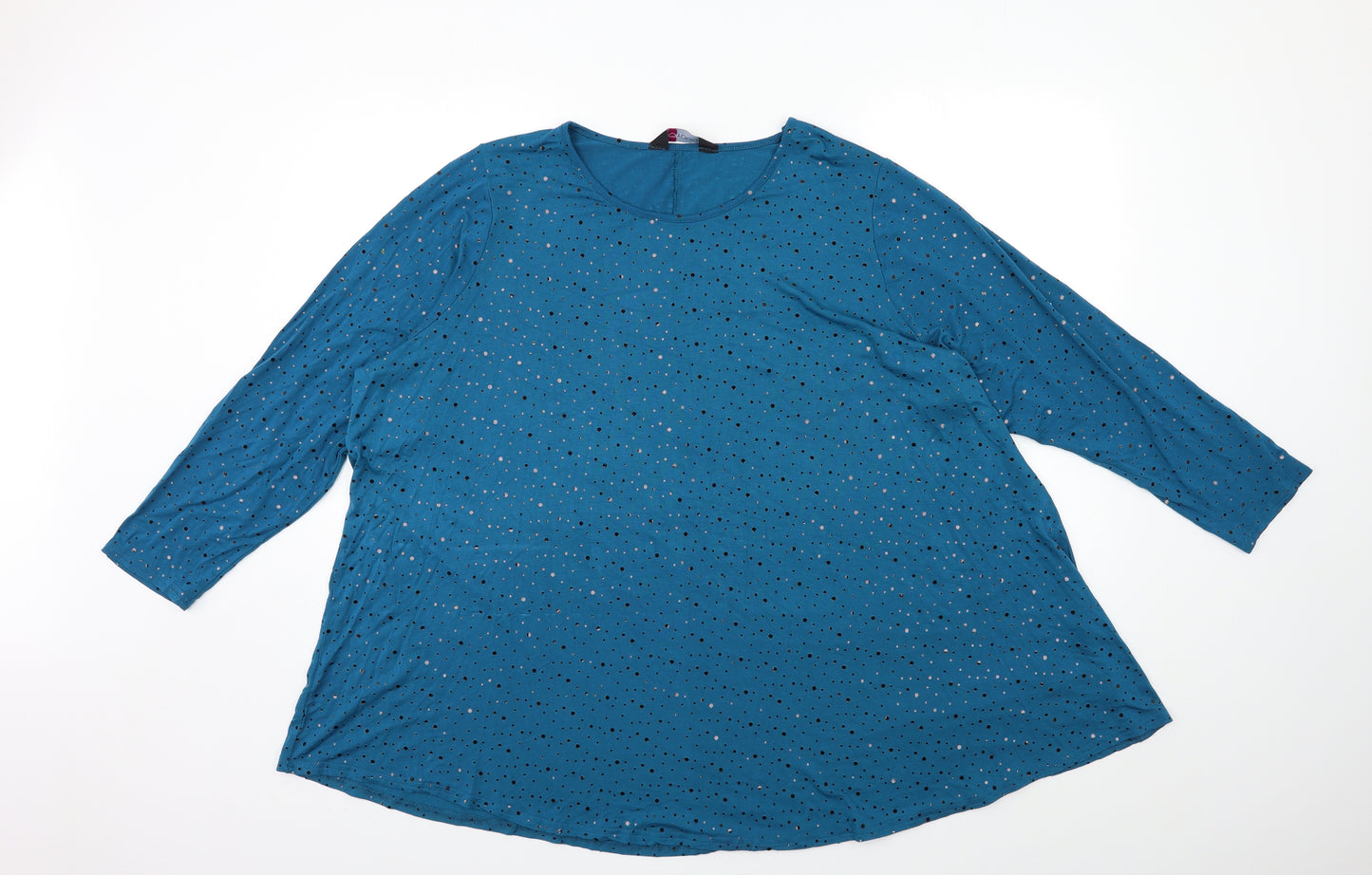 LOVE YOURS Womens Blue   Basic T-Shirt Size 22
