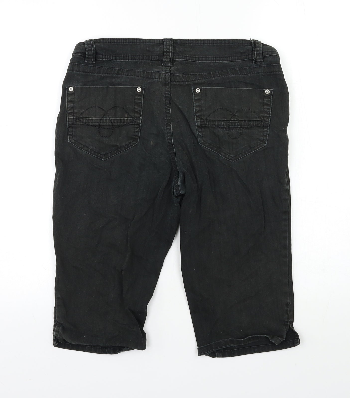 Bum Equipment Womens Black  Denim Cut-Off Shorts Size 8